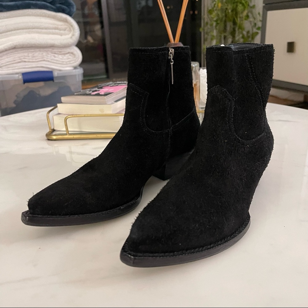 Saint Laurent Black Ankle Boots suede